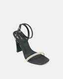 Giày Sandal Gót Thanh Phối Dây Kim Tuyến