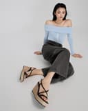 Giày Sandal Đế Xuồng Quai Cách Điệu