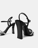 Giày Sandal Cao Gót Phối Hai Quai Đá Trang Trí