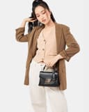 Túi Xách Nhỏ Top Handle Phối Khoá