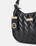 Túi Xách Nhỏ Hobo Dập Hoạ Tiết Phối Charm