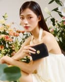 Ví Nắp Tam Giác Trang Trí Khoá Tròn Juno