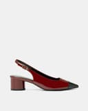 Giày Cao Gót Slingback Mũi Nhọn Phối Toecap