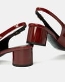 Giày Cao Gót Slingback Mũi Nhọn Phối Toecap