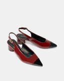 Giày Cao Gót Slingback Mũi Nhọn Phối Toecap