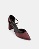 Giày Cao Gót Pump Quai Cổ Chân Bít Gót