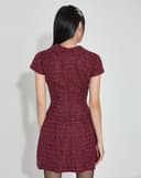 Đầm mini vải tweed phối nút silver