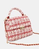 Túi Xách Nhỏ Top Handle Phối Tweed