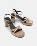 Giày Sandal Đế Đúp Phối Quai Đính Đá