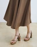 Giày Sandal Đế Đúp Phối Quai Đính Đá