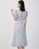 Đầm lửng rút nhún in hoa