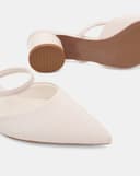 Giày Cao Gót Sục Gót Trụ Thấp Phối Quai Ngang