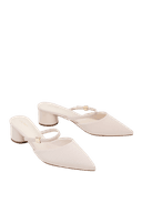 Giày Cao Gót Sục Gót Trụ Thấp Phối Quai Ngang