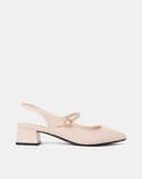 Giày Cao Gót Slingback Gót Vuông Có Khoá