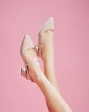 Giày Cao Gót Slingback Gót Vuông Có Khoá