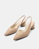 Giày Cao Gót Mules Phối Khóa Ngọc Trai