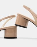 Giày Cao Gót Mules Phối Khóa Ngọc Trai