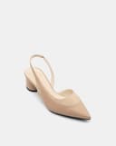 Giày Cao Gót Mules Phối Khóa Ngọc Trai