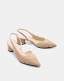 Giày Cao Gót Mules Phối Khóa Ngọc Trai