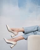 Giày Cao Gót Pump Gót Cao Cổ Chữ V