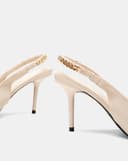 Giày Cao Gót Slingback Phối Xích