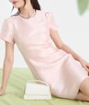 Đầm basic mini tay nẹp phồng