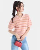 Áo knit polo ngắn tay