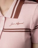 Áo dệt kim cổ polo thêu chữ