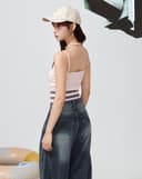 Áo dệt kim 2 dây phối line màu