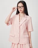 Áo vest xốp nổi hoa văn tay ngắn