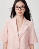 Áo vest xốp nổi hoa văn tay ngắn