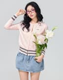 Áo cardigan dệt kim phối line màu