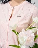 Áo cardigan dệt kim phối line màu