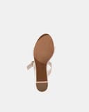 Giày Sandal Gót Vuông Quai Ngang Phối Khóa Trang Trí