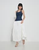 Giày Sandal Mules Phối Dây Trang Trí