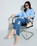 Giày Sandal Cao Gót Quai Cách Điệu Đính Dây Đá