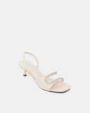 Giày Sandal Cao Gót Quai Cách Điệu Đính Dây Đá