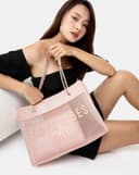 Túi Xách Lớn Tote Bag Phối Lưới Xuyên Thấu
