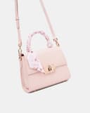 Túi Xách Nhỏ Top Handle Phối Khăn Lụa Cherry Blossom
