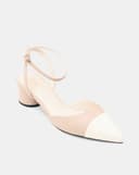 Giày Cao Gót Slingback Phối Toe Cap