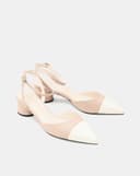 Giày Cao Gót Slingback Phối Toe Cap