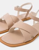 Giày Sandal Đế Bệt Phối Quai Vân Đan