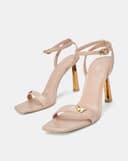 Giày Sandal Mũi Vuông Trang Trí Khóa Bướm