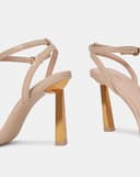 Giày Sandal Mũi Vuông Trang Trí Khóa Bướm