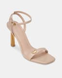 Giày Sandal Mũi Vuông Trang Trí Khóa Bướm