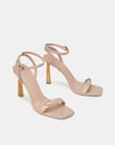Giày Sandal Mũi Vuông Trang Trí Khóa Bướm