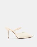 Giày Cao Gót Mules Quai Thắt Bính