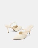 Giày Cao Gót Mules Quai Thắt Bính