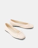 Giày Búp Bê Phối Nơ Bọc Toecap