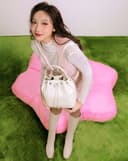 Balo Rút Dây Chần Chỉ Hoạ Tiết Quả Trám